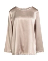 Maliparmi Malìparmi Woman Top Khaki Size 12 Silk, Elastane