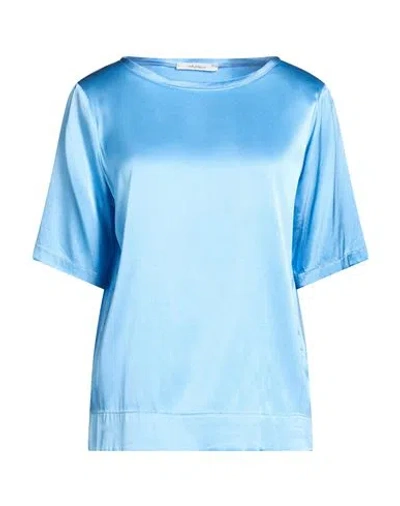 Maliparmi Malìparmi Woman Top Light Blue Size 6 Silk, Elastane