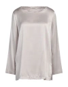 Maliparmi Malìparmi Woman Top Light Grey Size 8 Silk, Elastane In Gray