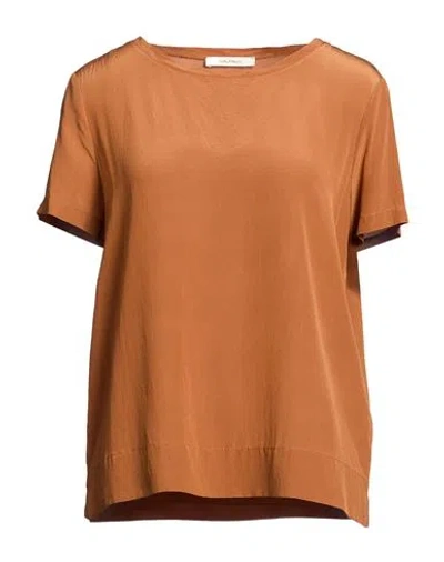 Maliparmi Malìparmi Woman Top Tan Size 10 Silk In Brown