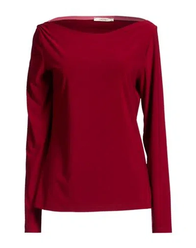 Maliparmi Malìparmi Woman T-shirt Burgundy Size 8 Polyester, Elastane In Red