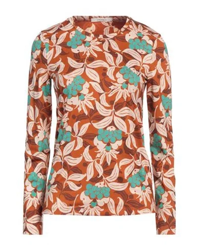 Maliparmi Malìparmi Woman T-shirt Rust Size 6 Viscose, Elastic Fibres In Red