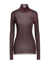 Maliparmi Malìparmi Woman Turtleneck Dark Purple Size L Viscose, Polyester, Lurex In Purple