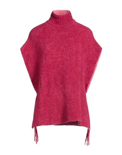 Maliparmi Malìparmi Woman Turtleneck Magenta Size Onesize Wool, Polyamide, Elastane In Red