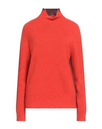 Maliparmi Malìparmi Woman Turtleneck Tomato Red Size L Virgin Wool, Cashmere