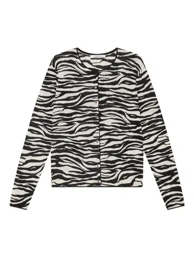 Maliparmi Zebra-print Buttoned Cardigan In Black