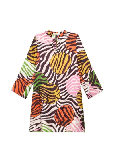 Maliparmi Zebra-print Silk Dress In Multi