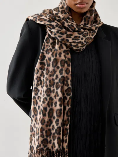 Malissa J Leopard Print Scarf With Tassels