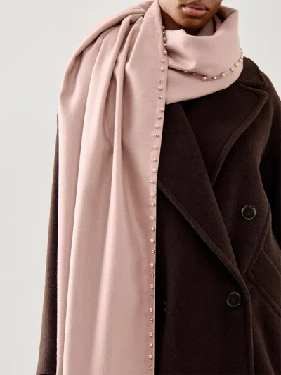 Malissa J Pearl And Stud Border Scarf Pink