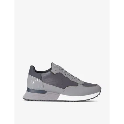 Mallet Mens Grey Popham Ballistic Leather And Neoprene Trainers