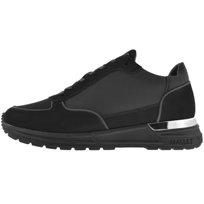Mallet Mens Popham Lite Trainer In Black In Black Leather