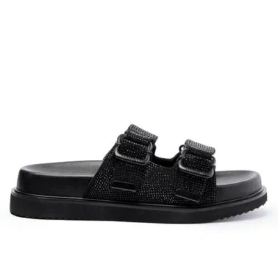 Mallet Sadie Diamante Sandals In Black