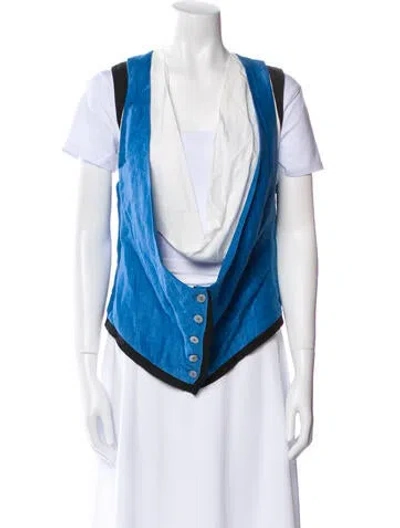 Pre-owned Malloni Linen Colorblock Pattern Vest W/ Tags In Multi