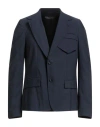 Malloni Man Blazer Midnight Blue Size 38 Cotton, Linen, Polyester In Blue