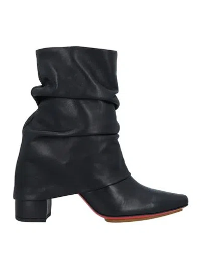 Malloni Woman Ankle Boots Black Size 11 Soft Leather