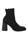 Malloni Woman Ankle Boots Black Size 7 Leather, Textile Fibers