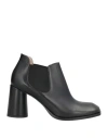 Malloni Woman Ankle Boots Black Size 8 Leather