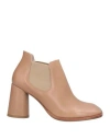 Malloni Woman Ankle Boots Camel Size 7 Leather In Neutral