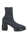Malloni Woman Ankle Boots Charcoal Size 6 Textile Fibers, Leather In Gray