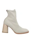 Malloni Woman Ankle Boots Light Grey Size 6 Leather, Textile Fibers In Gray