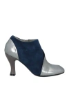 Malloni Woman Ankle Boots Navy Blue Size 5 Leather In Navy Blue