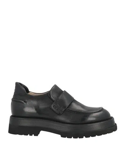 Malloni Woman Loafers Black Size 11 Leather