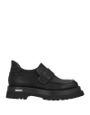 Malloni Woman Loafers Black Size 11 Soft Leather In Black