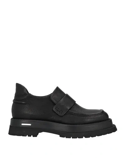 Malloni Woman Loafers Black Size 11 Soft Leather