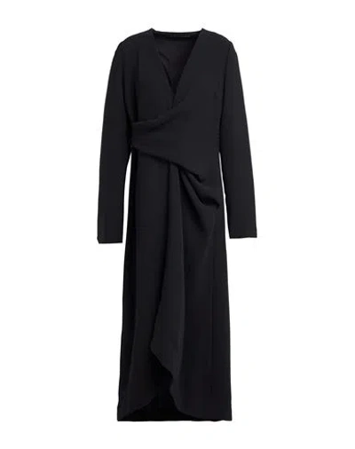 Malloni Woman Midi Dress Black Size 10 Polyester