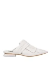 Malloni Woman Mules & Clogs Off White Size 6 Soft Leather