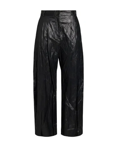 Malloni Woman Pants Black Size 4 Viscose, Polyester, Cotton, Metal