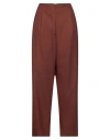 Malloni Woman Pants Chocolate Brown Size 4 Polyamide, Polyester, Virgin Wool, Elastane In Brown