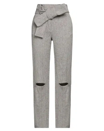 Malloni Woman Pants Off White Size 6 Cotton, Linen In Off White