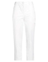 Malloni Woman Pants White Size 8 Linen, Polyamide, Cotton In White