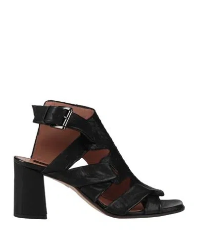 Malloni Woman Sandals Black Size 5 Leather