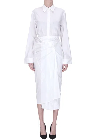 Malloni Wrap Shirt Dress In White