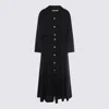 Malo Black Linen Maxi Dress In Multicolor