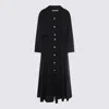 Malo Black Linen Maxi Dress In Multicolor