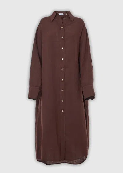 Malo Abito In Lino In Brown