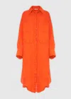 Malo Dress With Buttoned Cuffs And Front Pockets In Orange