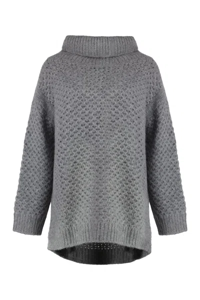 Malo Alpaca Blend Sweater In Grey
