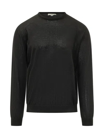 Malo Basic Crewneck Knit Sweater In Black