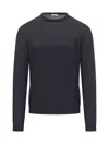 Malo Basic Crewneck Sweater In Blu Diesel