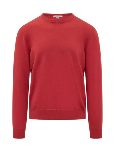 Malo Basic Crewneck Sweater In 100% Wool Knitwear In Papavero