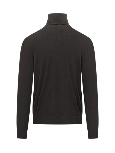 Malo Basic Mock-neck Sweater In Nero