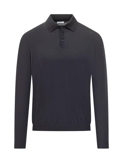 Malo Basic Wool Polo Shirt With Short Sleeves In E286