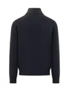 Malo Basic Zip-up Knit Sweater In Blu