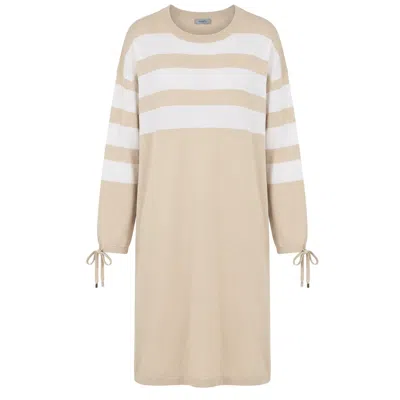 Malo Beige Cotton Women Dress In Neutral