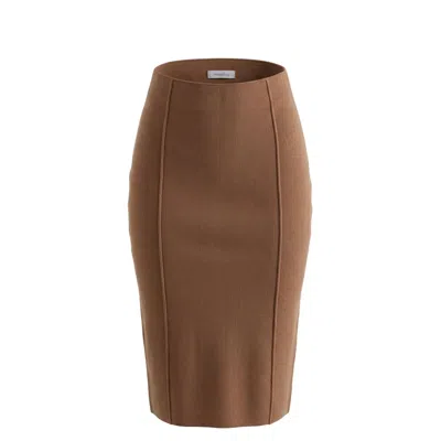 Malo Beige Cotton Women's Skirt In Brown