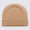 Malo Beige Wool Beanie In Brown